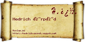 Hedrich Árpád névjegykártya