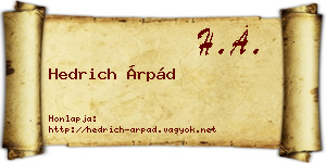 Hedrich Árpád névjegykártya