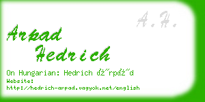 arpad hedrich business card